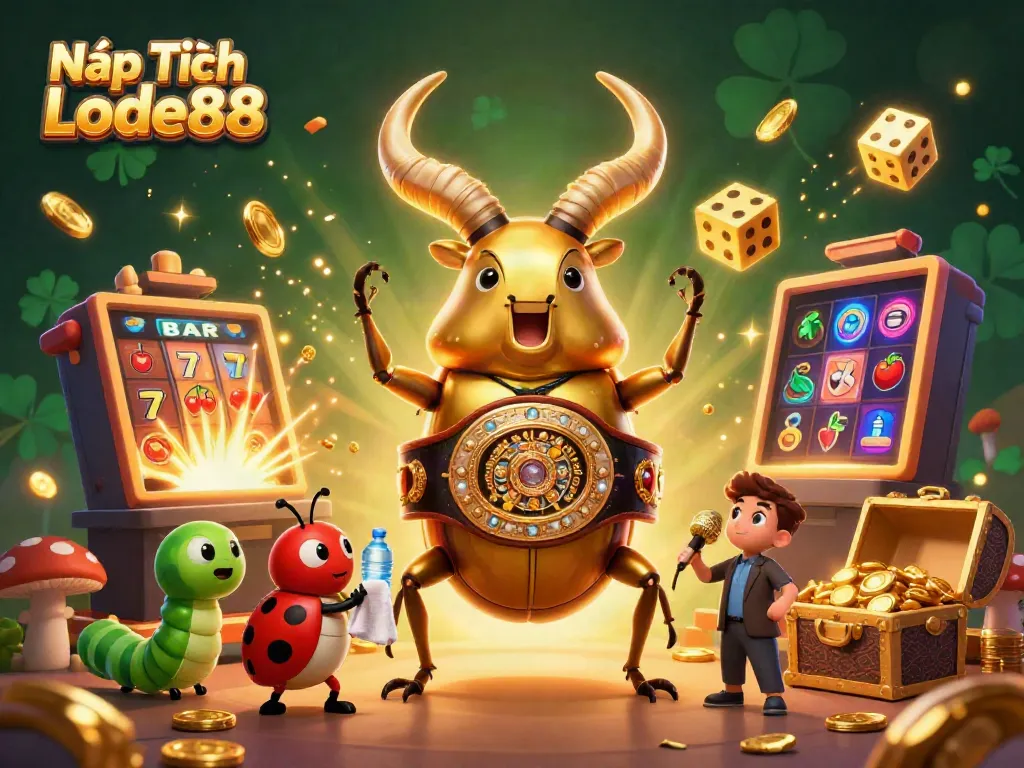 Engage with Nạp Tiền Lode88 through thrilling casino gameplay, featuring vibrant 3D characters and dynamic elements.