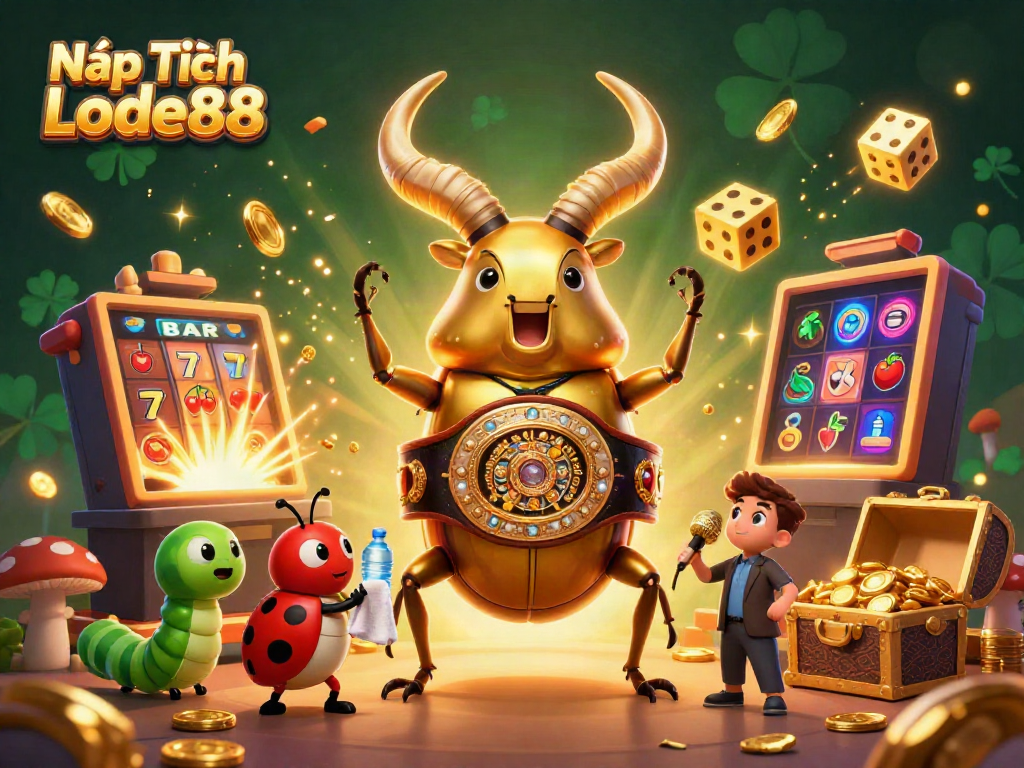 Engage with Nạp Tiền Lode88 through thrilling casino gameplay, featuring vibrant 3D characters and dynamic elements.