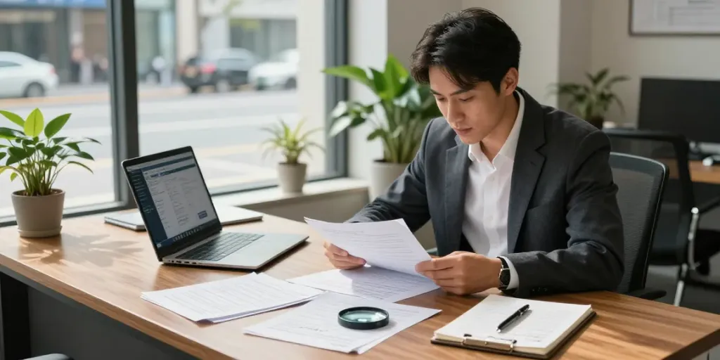 탐정사무소 굿탐정 in a modern office setting focused on case review