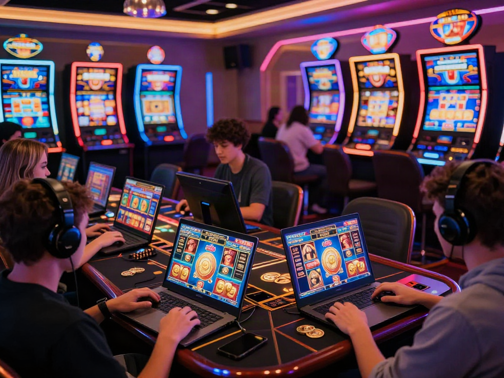 Dynamic online gaming scene illustrating players at Nhà cái Nbet casino, highlighting vibrant gameplay and interactive experiences.