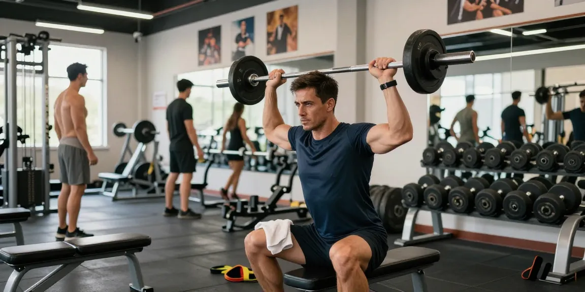Deus Medical Steroide in einem modernen Fitnessstudio, Athlet hebt Gewichte mit perfekter Form.