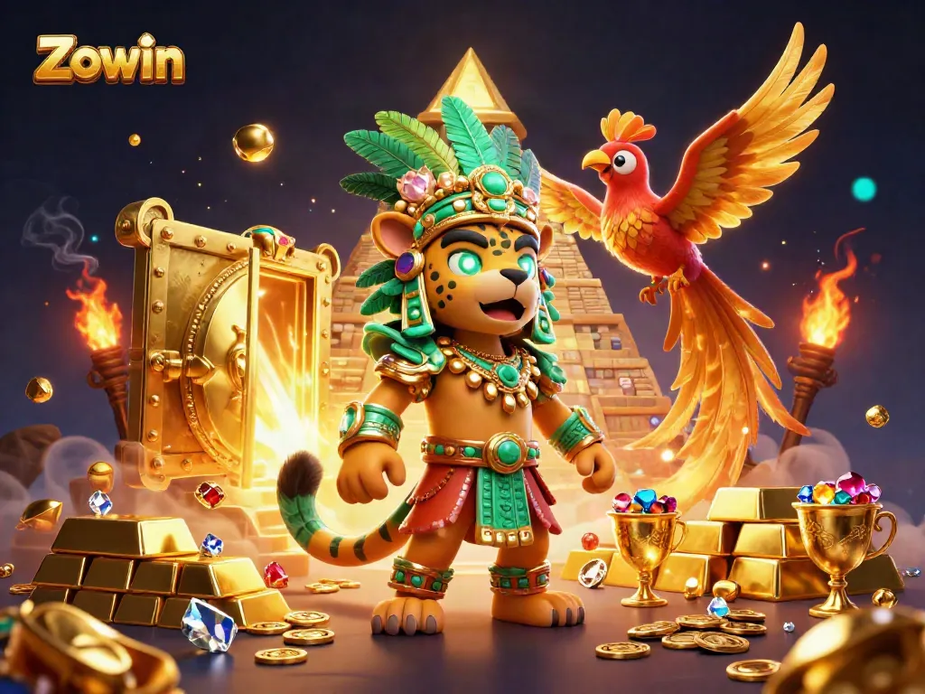 Zowin showcases an exciting casino adventure with gold treasures and vibrant 3D characters.