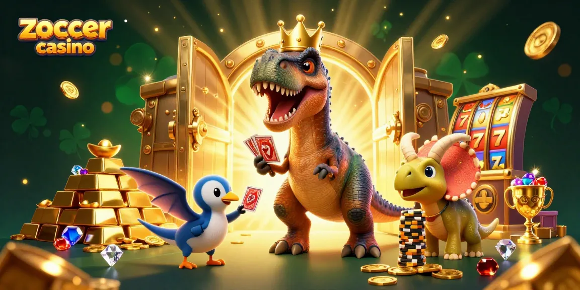 Zoccer casino showcasing fun characters and vibrant casino elements in a colorful scene.